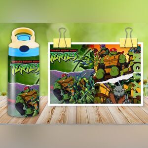 Turtle Ninjas Sublimation Reusable Tumbler, Toddler Sippy Cup wit…